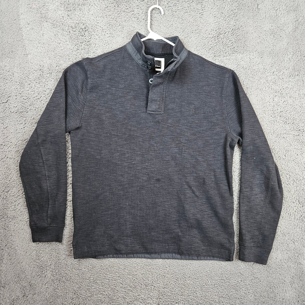 Straight Down Mens XL Charcoal Gray Heathered Quarter Zip Pullover Golf Sweater